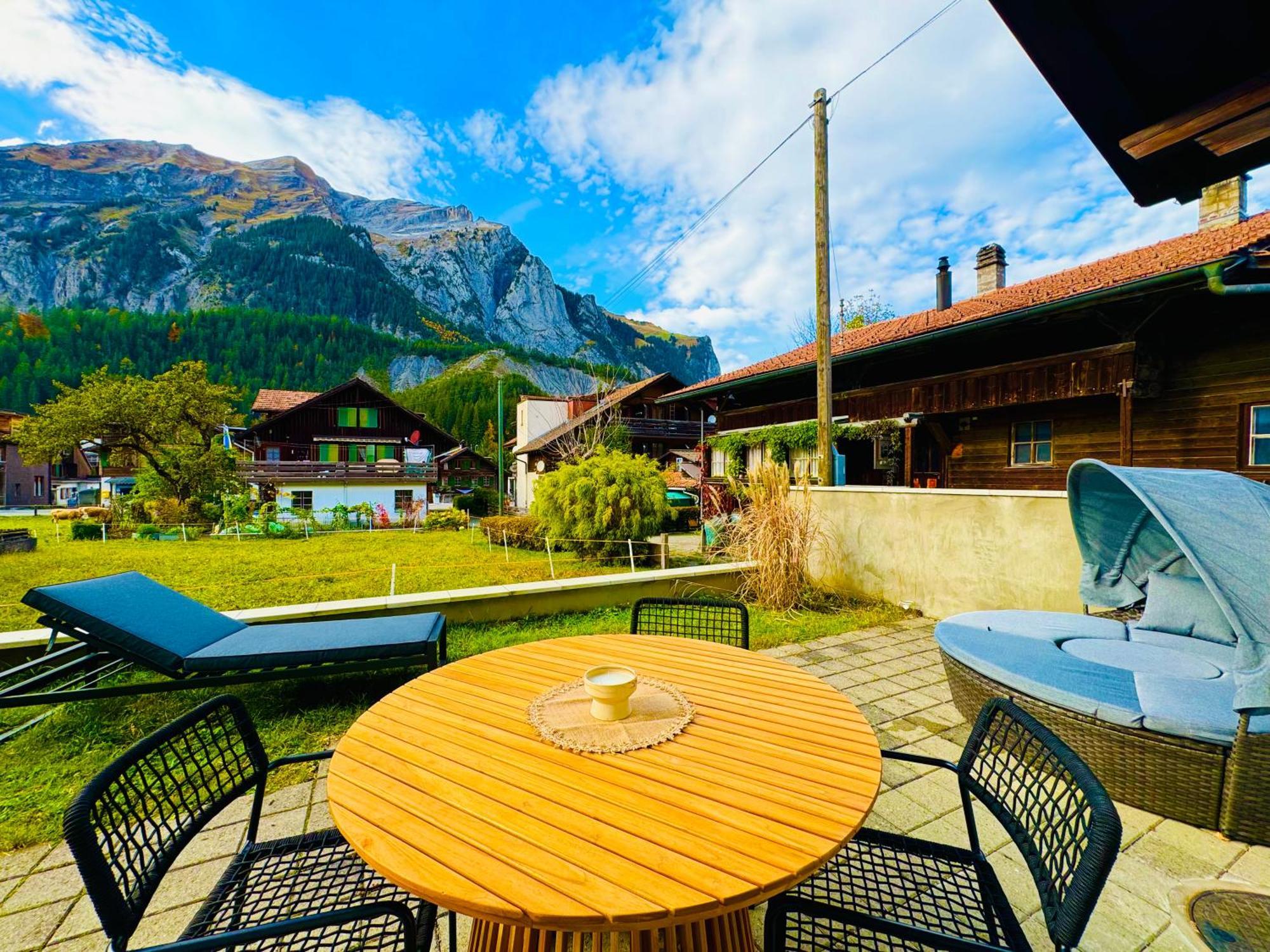 Cute & Cozy Oasis, Private Afternoon Sun Terrace Apartman Kandersteg Kültér fotó
